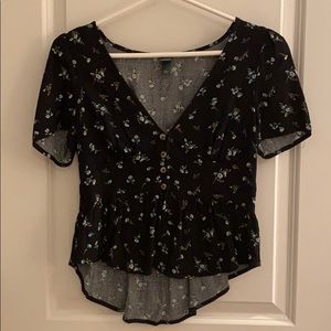A Black Floral Top